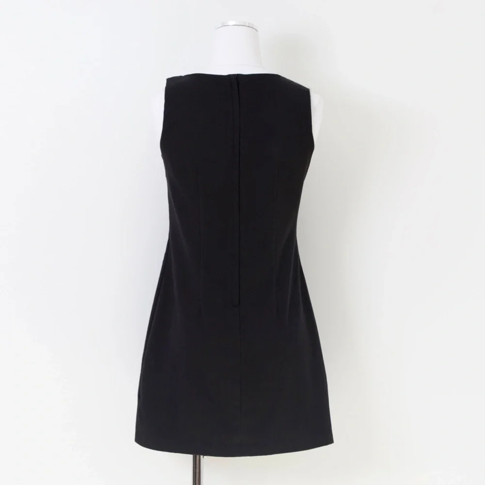 90's Vintage Square Neck Front Slit Mini - Picture 4 of 5